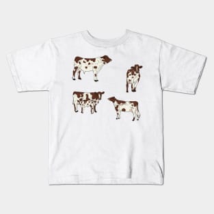 Ayrshire Cows Pattern Transparent Kids T-Shirt